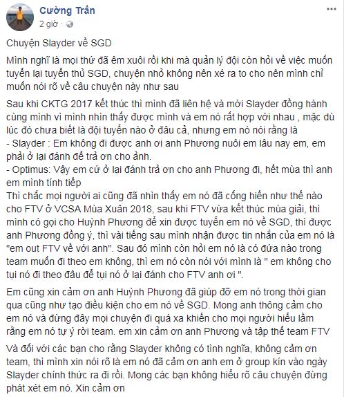 LMHT: Optimus lên tiếng trần tình về việc lôi kéo Slayder từ sau CKTG 2017 bênh vực trước tin đồn ăn cháo đá bát