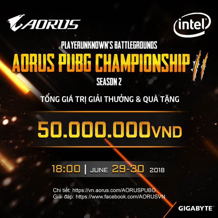AORUS PUBG CHAMPIONSHIP Mùa 2 – sự trở lại của giải đấu hấp dẫn nhất dành cho cộng động PUBG Việt Nam!