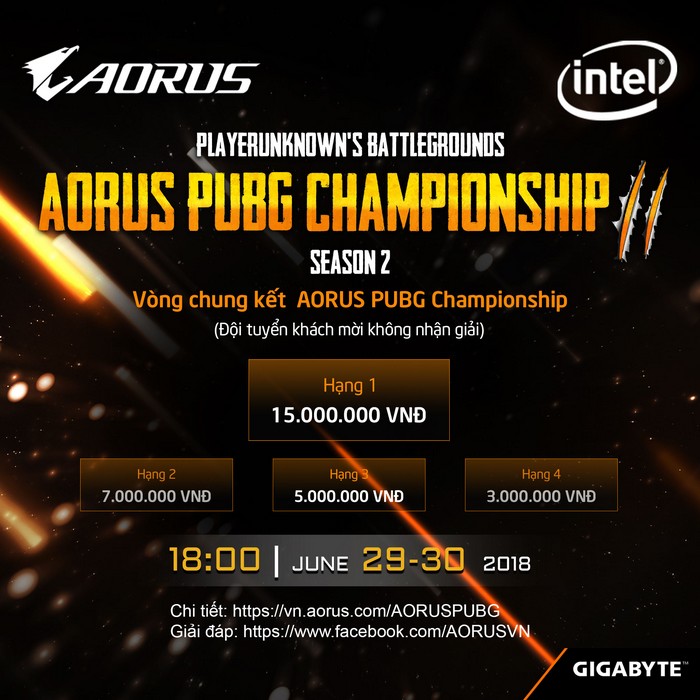 AORUS PUBG CHAMPIONSHIP Mùa 2 – sự trở lại của giải đấu hấp dẫn nhất dành cho cộng động PUBG Việt Nam!