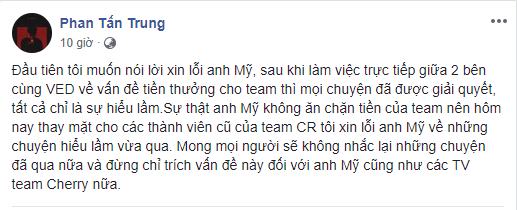 LMHT: Baroibeo lên tiếng xin lỗi chủ team CR, không có chuyện 