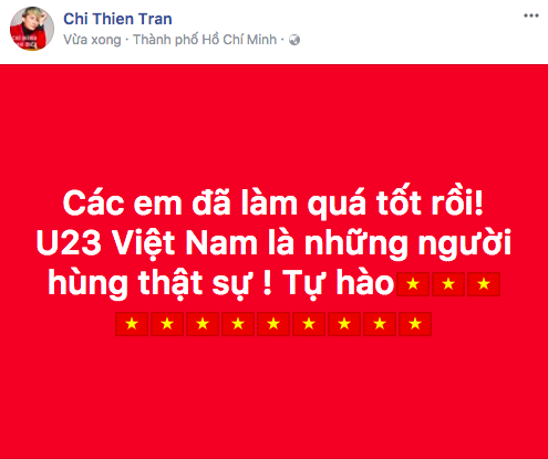 Chí Thiện ví đội tuyển U23 Việt Nam là những người hùng.