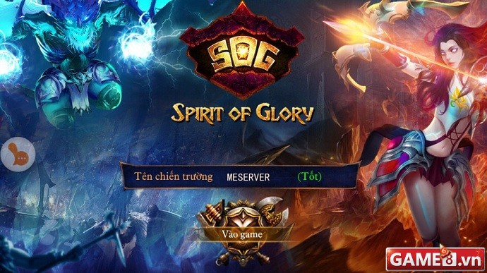 Giao diện khi mở game Spirit Of Glory