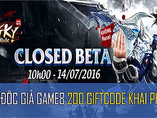 Thiết Kỵ Tam Quốc tặng độc giả Game8 200 giftcode Khai Phúc mừng Closed Beta 14/7/2016