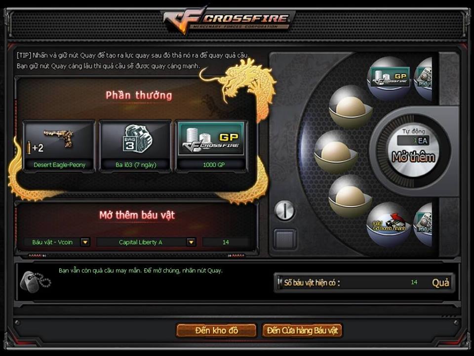 D.E Peony: Vũ kh&iacute; Pistol mang skin "Hoa mẫu đơn" với khả năng thay đạn cực nhanh.