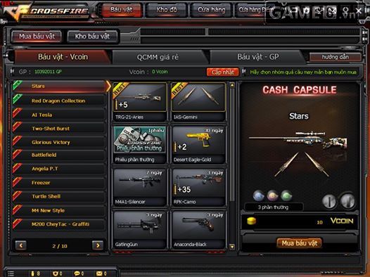 Gói QCMM Star với 2 vũ khí TRG-21 Aries và IAS Gemini.
