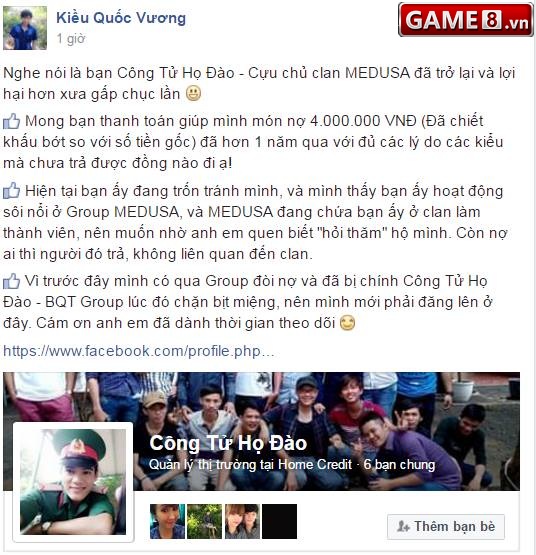 Chủ clan Her0KinG tố cáo Chủ clan MEDUSA lừa đảo