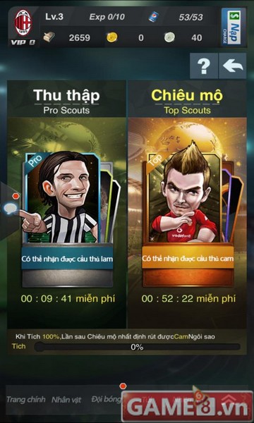 Chiêu mộ nhiều danh thủ nổi tiếng trong game vua sân cỏ