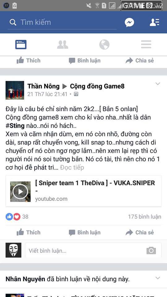 Status "khoe hàng" của clan có "thần đồng"