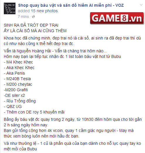 Ở mỗi lần gửi trước, Hải đều tri &acirc;n 1 triệu cho c&aacute;c admin