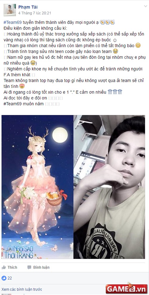 Không ngờ số lượng nam giới chơi game Ngôi Sao Thời Trang cũng chẳng thua kém gì LMHT