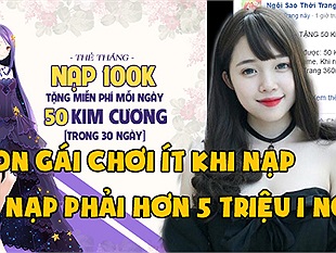 Mấy bạn con gái còn nạp tiền triệu 1 ngày vào game online này thì nói gì đàn ông con trai chúng tôi?