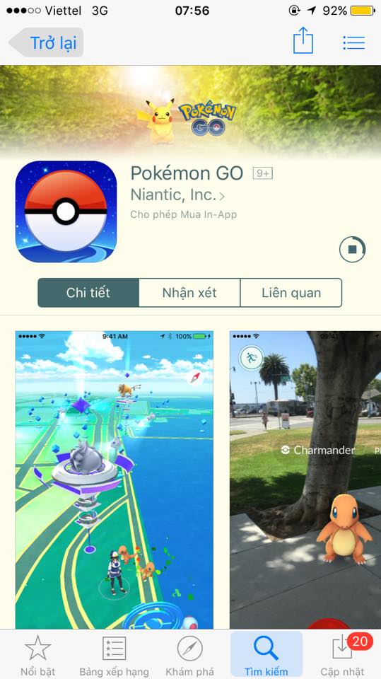 Pokemon GO có mặt tại trên Appstore và CH Play Việt Nam