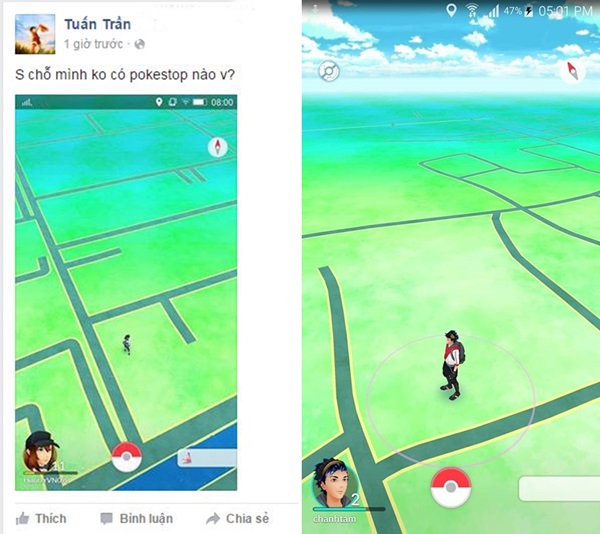 Không tìm thấy Pokémon, Pokestops, Gym