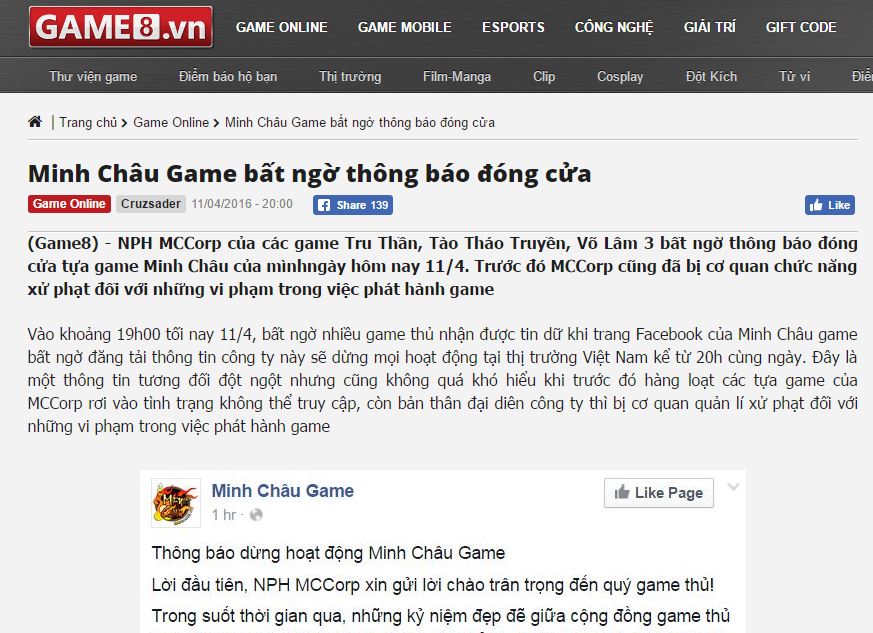minh châu tam quốc đóng cửa