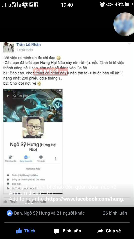LMHT: Động chạm vào fan QTV và Boba Marines Hưng Hại Não bị report mất nick Facebook