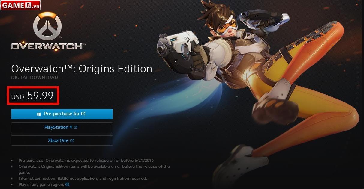 Overwatch được bán với giá khoảng hơn 1,2 triệu VNĐ