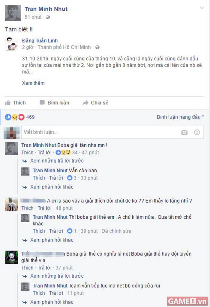 Archie cũng chia sẻ bài viết lên Facebook cá nhân và với dòng trạng thái "Tạm biệt"