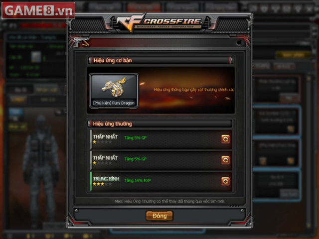 Hiệu ứng cơ bản của nhẫn Fury Dragon