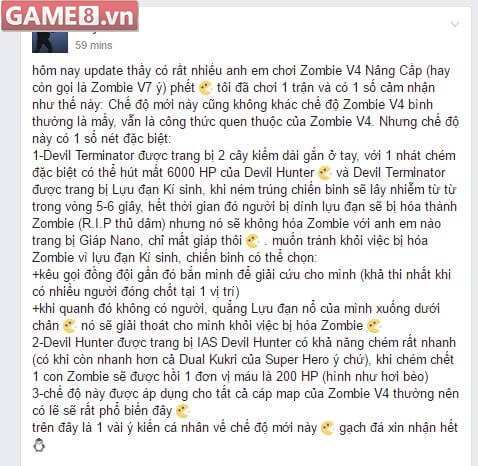 Game thủ nhận xét về Zombie V4 Ký sinh