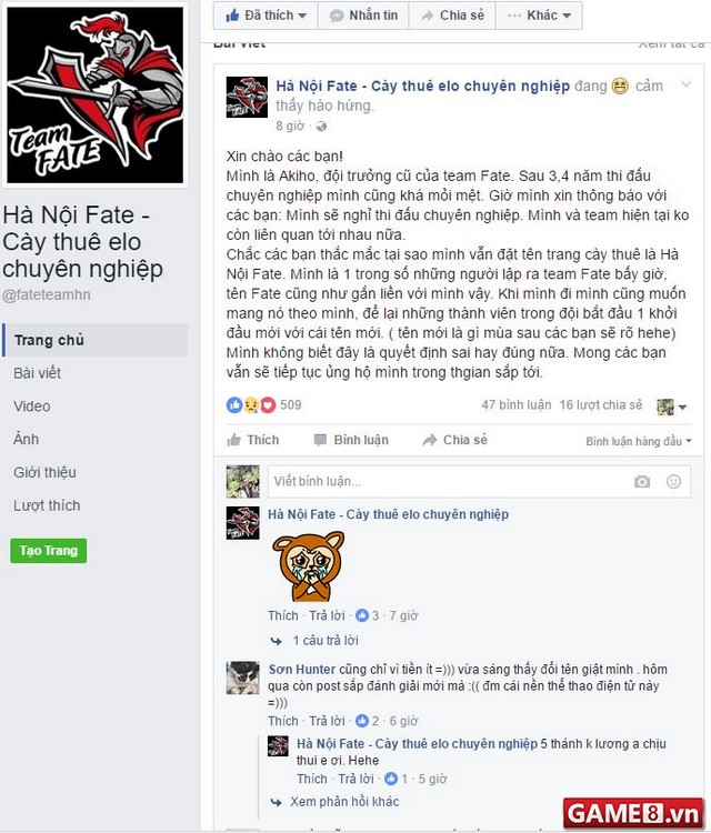 LMHT: Akiho CH&Iacute;NH THỨC tuy&ecirc;n bố c&agrave;y thu&ecirc; lấy fanpage B&aacute;nh M&igrave; Minh Nhật Fate để hoạt động