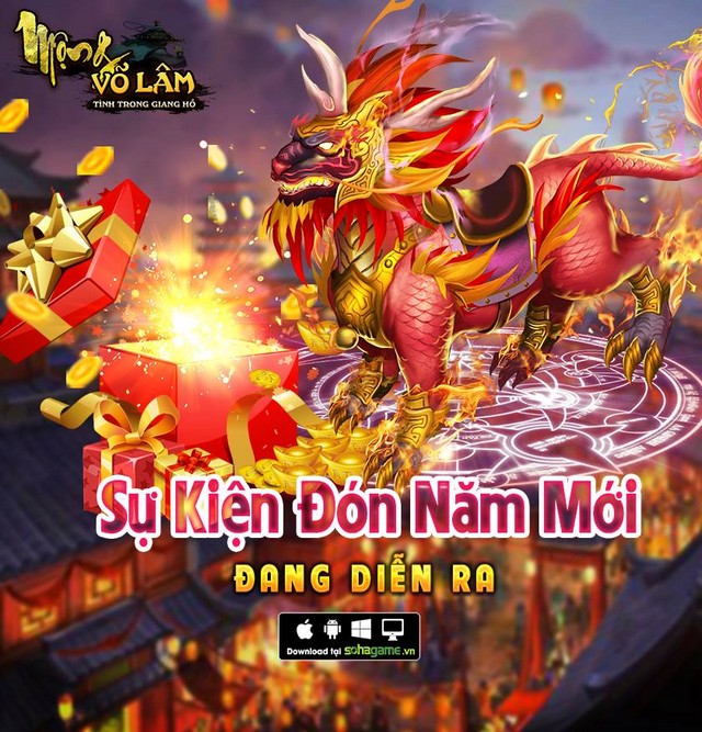 Đón xuân mới, game Việt Mộng Võ Lâm tặng người chơi Ngũ Đại Bảo Vật