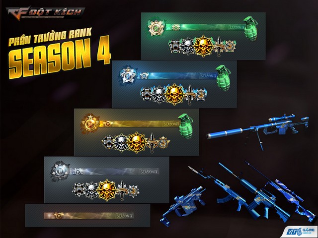 Game thủ Đột Kích đua nhau nhận quà Rank Season 4