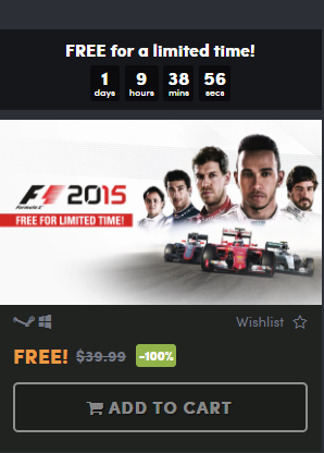 Nhận ngay game đua xe F1 2015 bản quyền 40$ hoàn toàn miễn phí