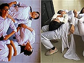 Học trò lại "xếp hình" tạo trào lưu mới: Nằm gối đầu lên nhau làm thành "vòng tròn tình bạn"