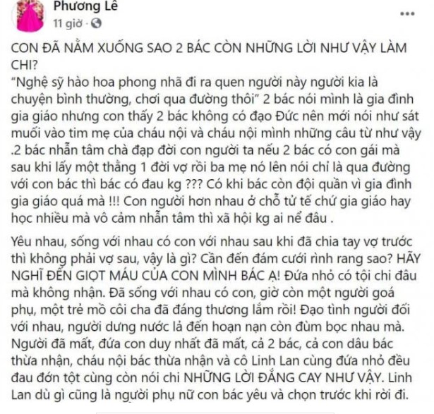 Bố mẹ ruột ca sĩ Vân Quang Long không công nhận con dâu thứ 2: 