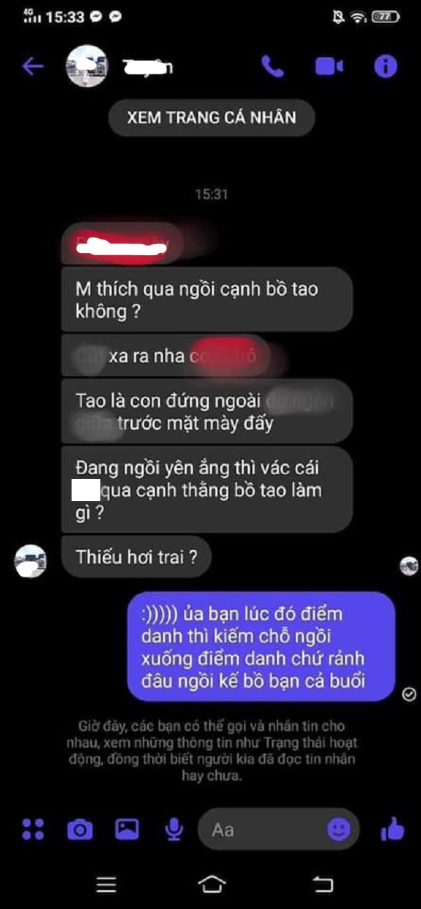 Bị chỉ trích sau vụ dằn mặt bạn học của người yêu vì vô tình ngồi cạnh, cô gái đành phải lên tiếng: 