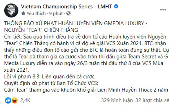 Người hâm mộ LMHT và nghịch lý: Cá cược cấm 2 năm, 