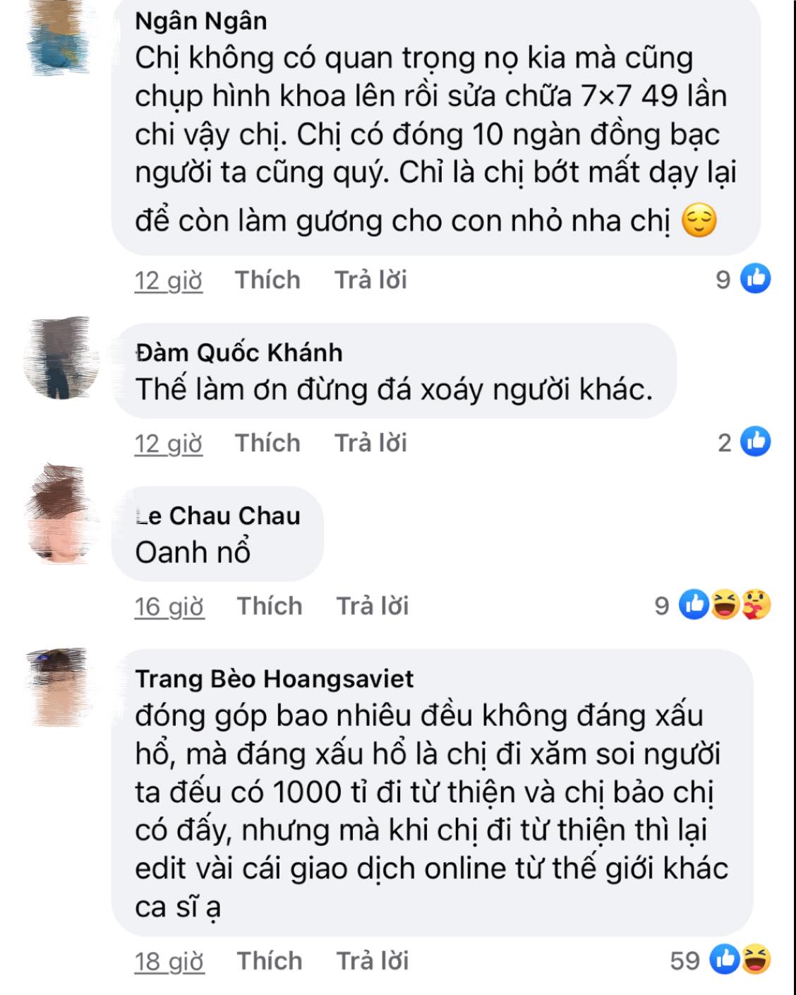 Vy Oanh đáp trả sâu cay khi bị “cà khịa” quyên góp keo kiệt cho quỹ Vaccine: Ủng hộ 5 triệu là xấu hổ lắm hả mọi người?