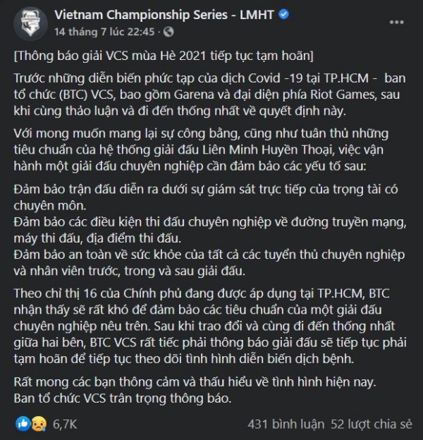 LMHT: “Không còn” VCS hè 2021, đại diện Việt Nam hết cơ hội tham dự CKTG 2021?