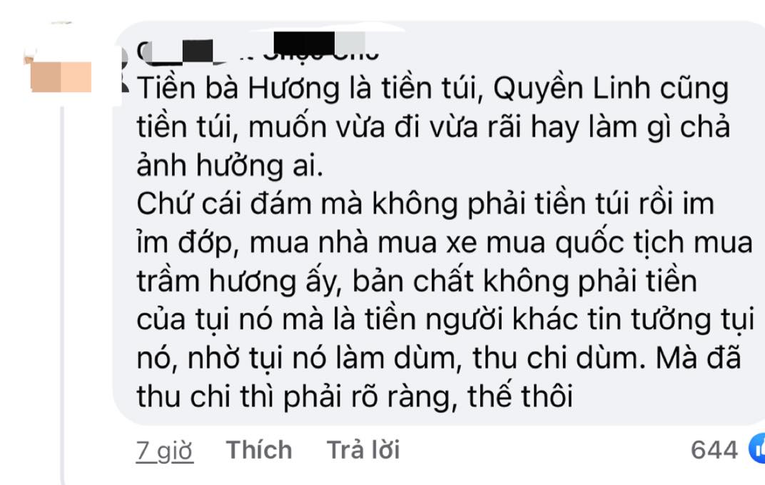 Việt Hương đáp trả khi bị yêu cầu sao kê