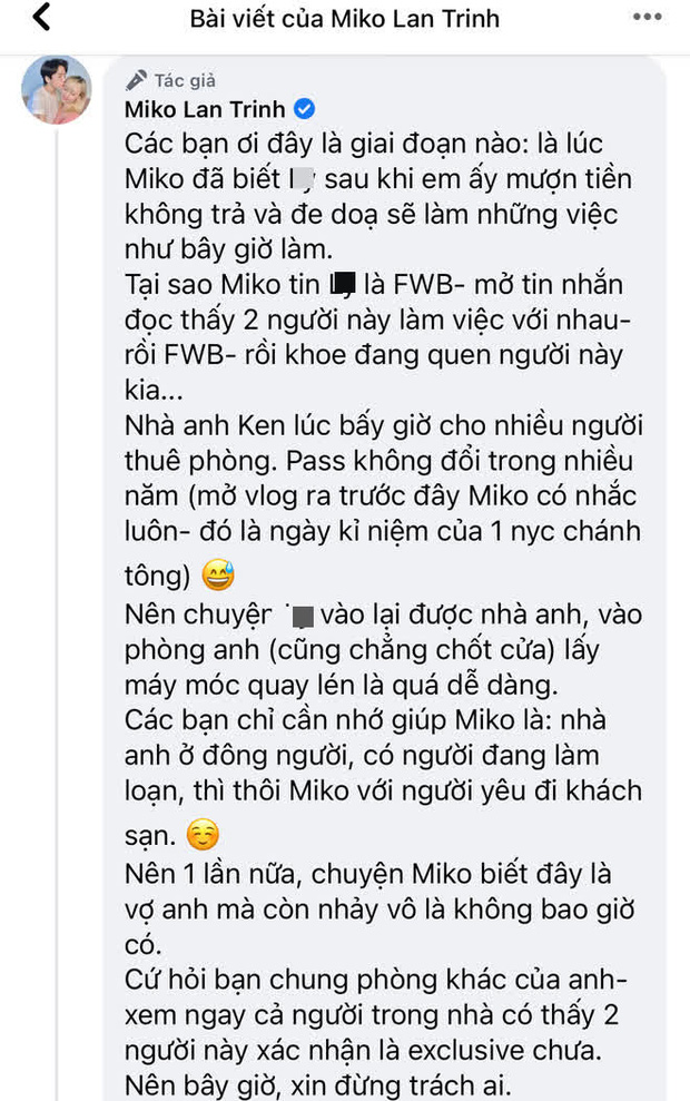Miko Lan Trinh có thật là “người thứ 3”