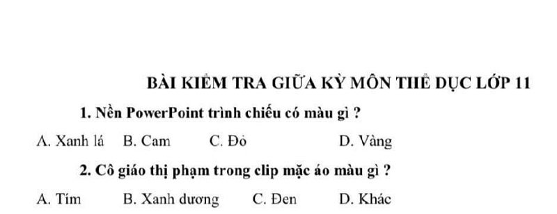 Loạt đề cương môn thể dục khiến học trò 