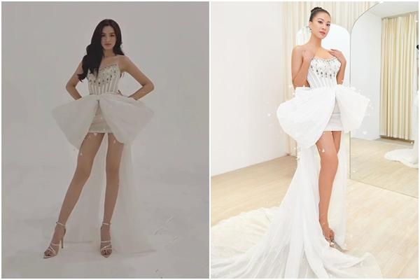 Đỗ Thị Hà và Kim Duyên diện cùng 1 mẫu váy dù thi 2 cuộc thi sắc đẹp khác nhau