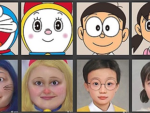 Công nghệ AI lại biến các nhân vật "Doraemon" thành người thật!