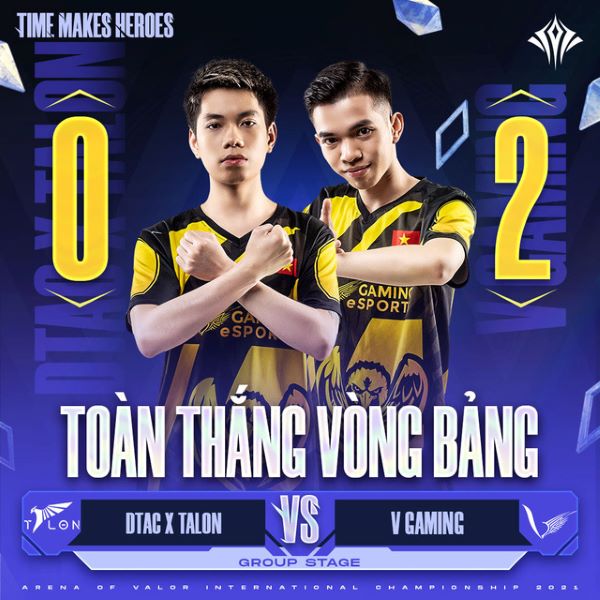 Liên Quân Mobile: Đội tuyển V Gaming đang có phong độ cực tốt, nắm giữ thành tích bất bại tại AIC 2021