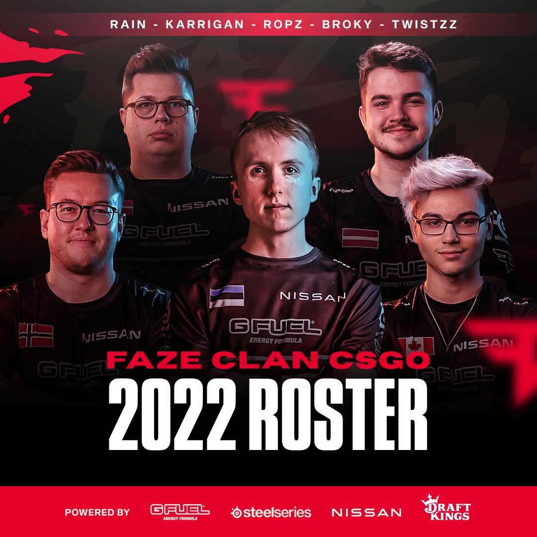Line up CS:GO 2022 của FaZe Clan