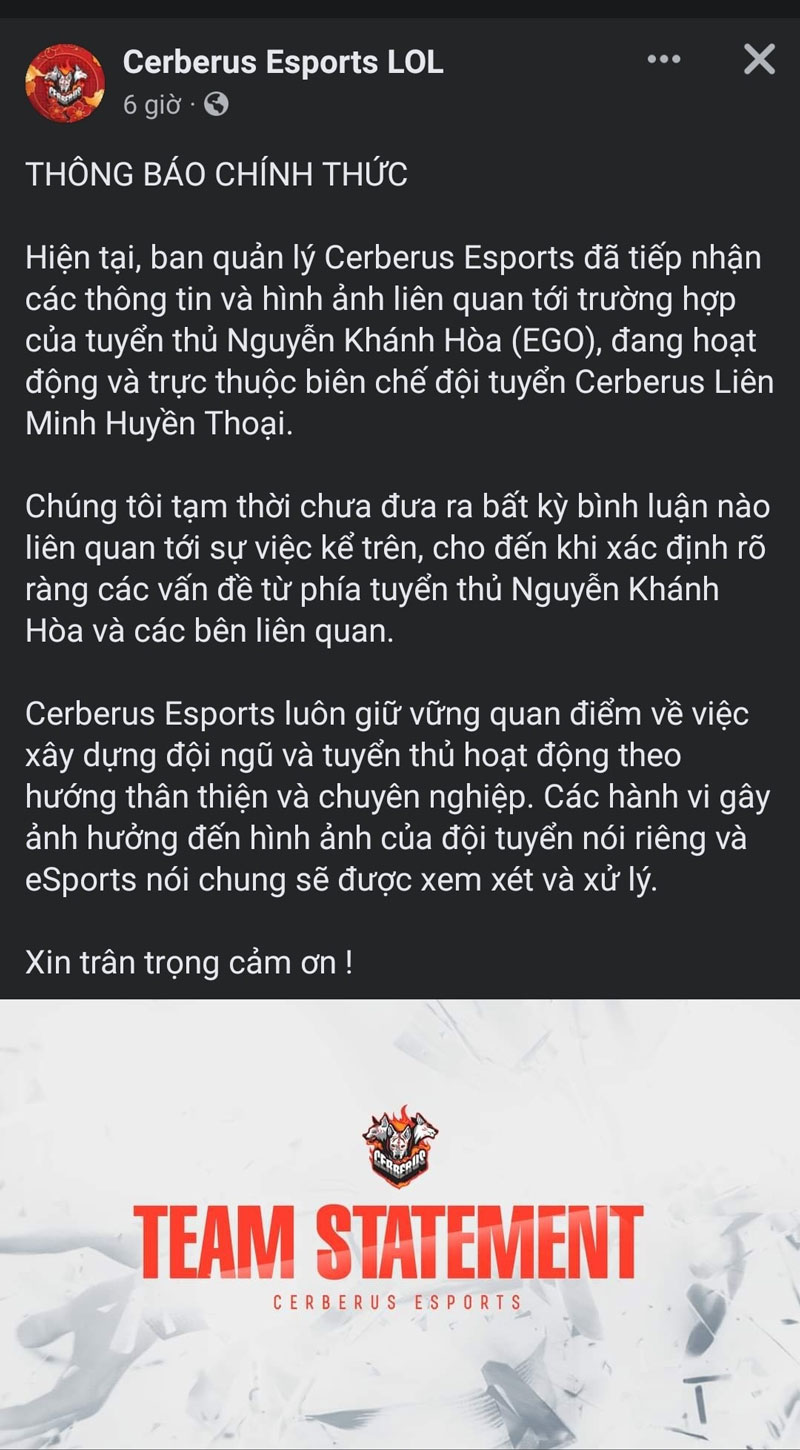 CES vẫn chưa đưa ra thông tin chính xác về drama của EGO