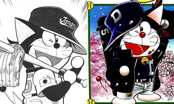 hoài niệm về manga Doraemon bóng chày