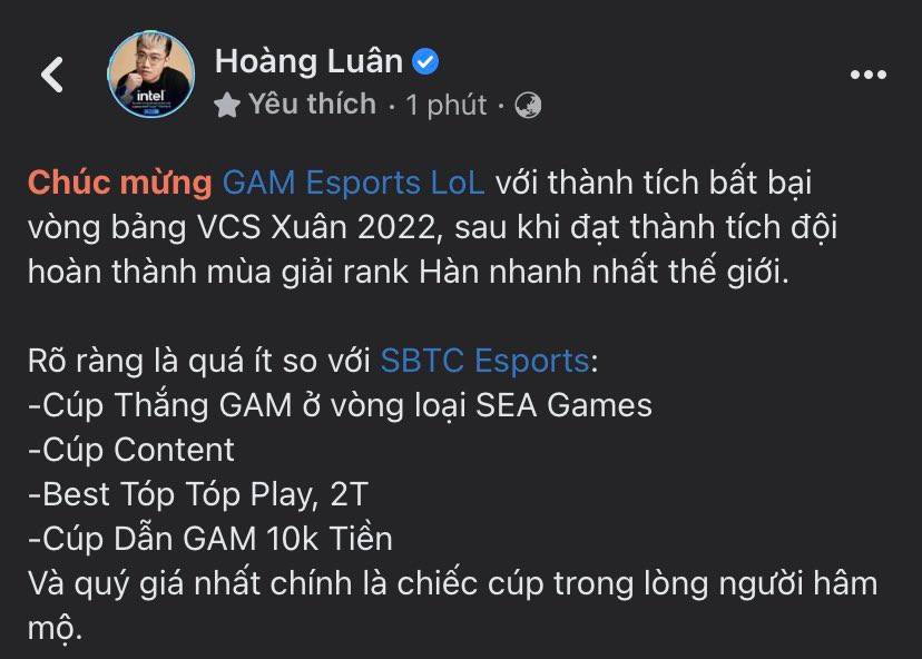 Theo BLV Hoàng Luân, SBTC cũng có được những 