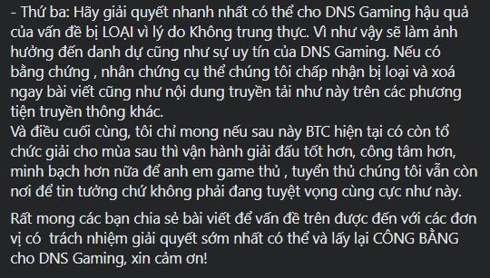 Đại diện DNS lên tiếng tố BTC làm việc thiếu công bằng