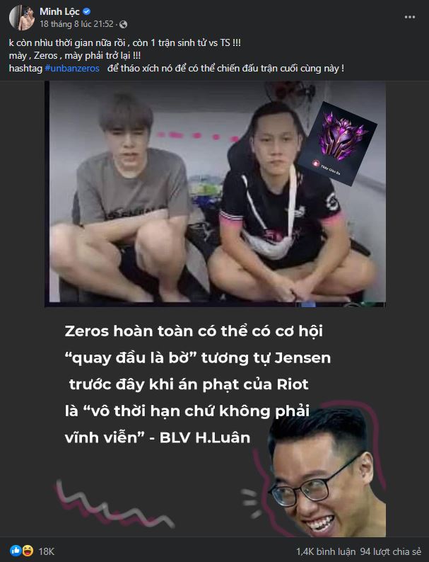 Zeros xin được unban để quay trở lại giúp SBTC vượt khó