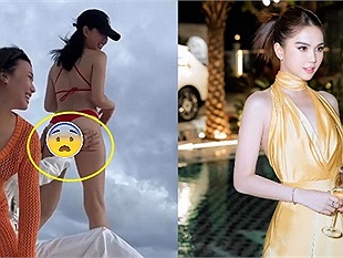 Clip: Ngọc Trinh "uốn dẻo" để yên cho trai đẹp "check" vòng 3 khiến dân tình lác mắt