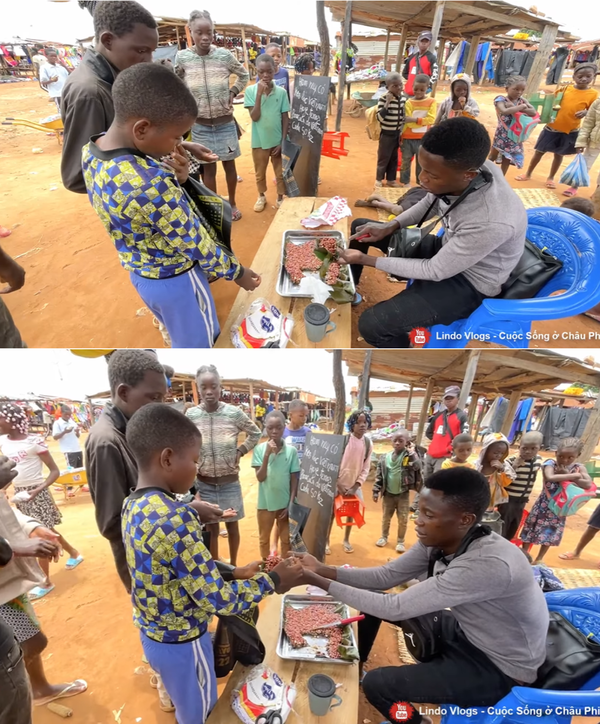 Lindo mang kẹo lạc Việt Nam ra bán tại chợ, người mua xếp hàng dài