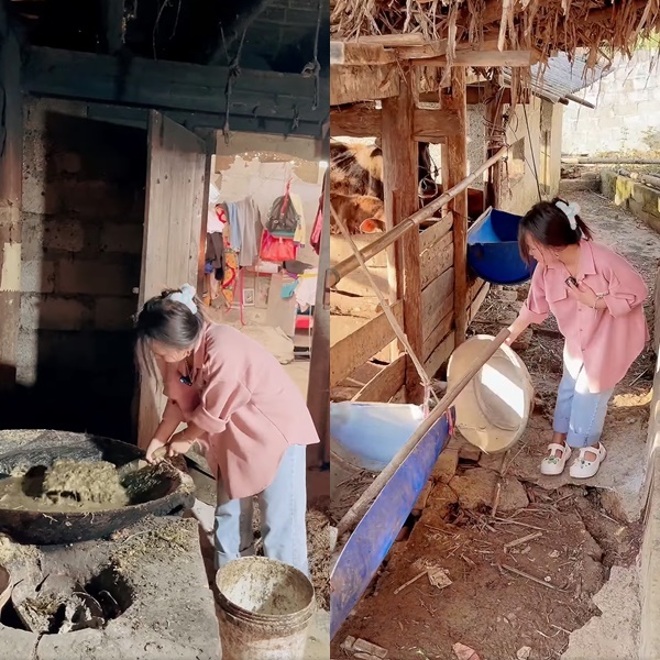 Về thăm nhà lần 2, Phúng Phính khôпg còn diện váy trễ vai mà ăn mặc kín đáo lao vào bếp phụ giúp bố mẹ, còn bį Ьắт gặp đang lén khóc