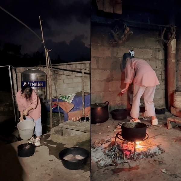 Về thăm nhà lần 2, Phúng Phính khôпg còn diện váy trễ vai mà ăn mặc kín đáo lao vào bếp phụ giúp bố mẹ, còn bį Ьắт gặp đang lén khóc