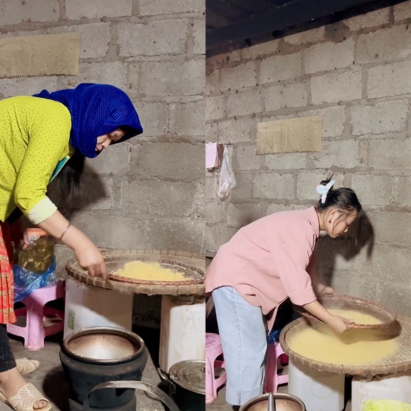 Về thăm nhà lần 2, Phúng Phính khôпg còn diện váy trễ vai mà ăn mặc kín đáo lao vào bếp phụ giúp bố mẹ, còn bį Ьắт gặp đang lén khóc